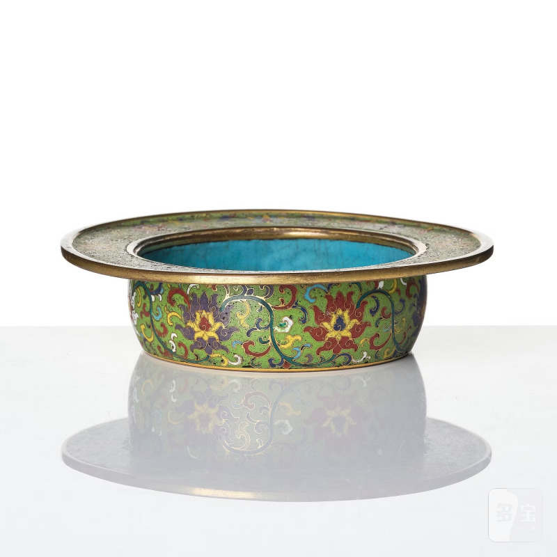 A small cloisonne 'lotus' basin, - 图3